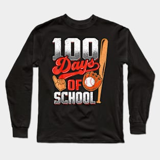 100 Days of School Happy Baseball Long Sleeve T-Shirt